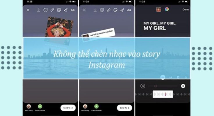 không chèn được nhạc vào story instagram