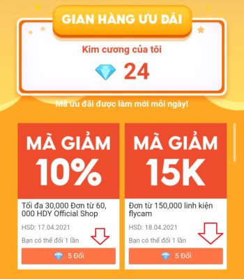 khung giờ đổi xu đập kẹo trên shopee