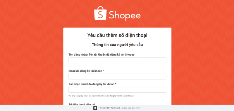 xác minh tài khoản shopee