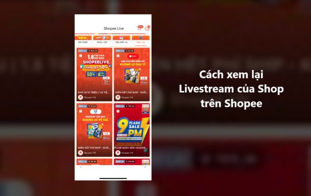 xem lại shopee live