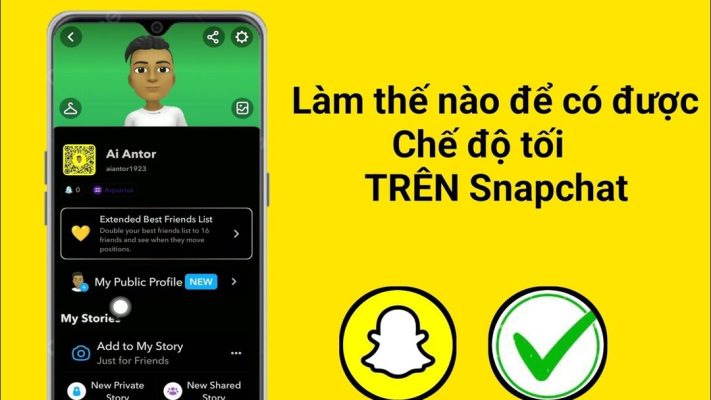 cách cài chế độ tối trên snapchat