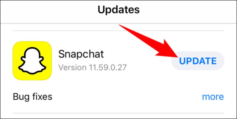 cách cập nhật ứng dụng snapchat trên điện thoại