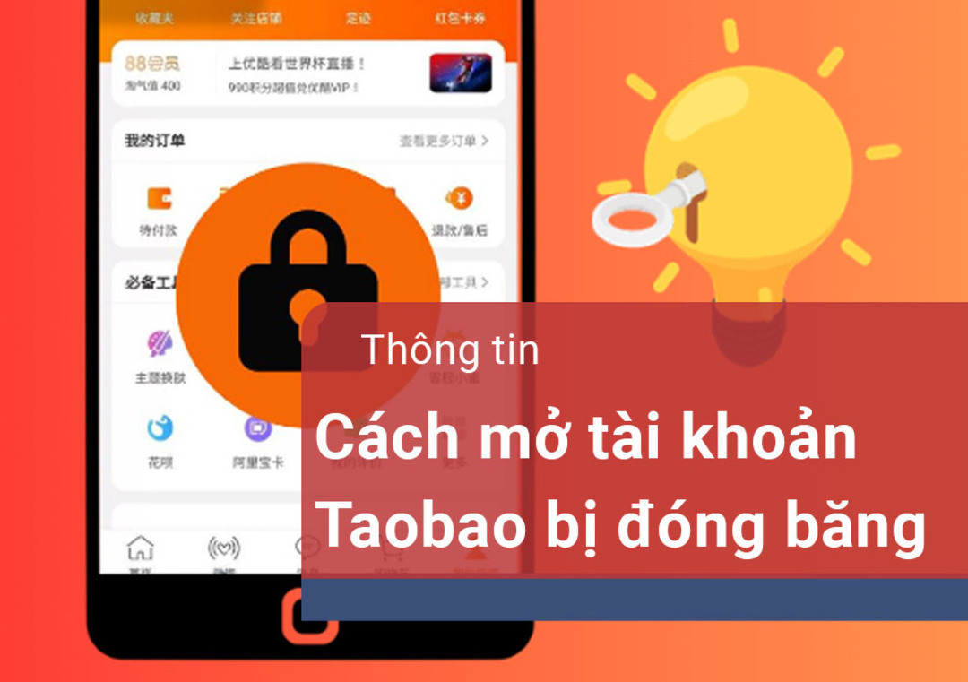cách mở tài khoản taobao bị đóng băng