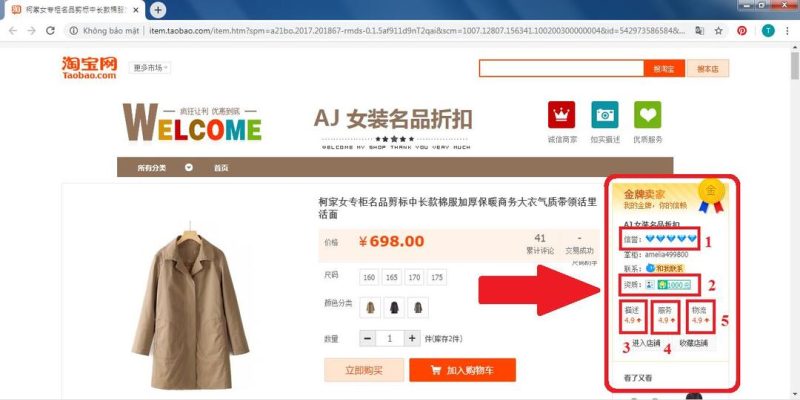 cách tìm shop uy tín trên taobao