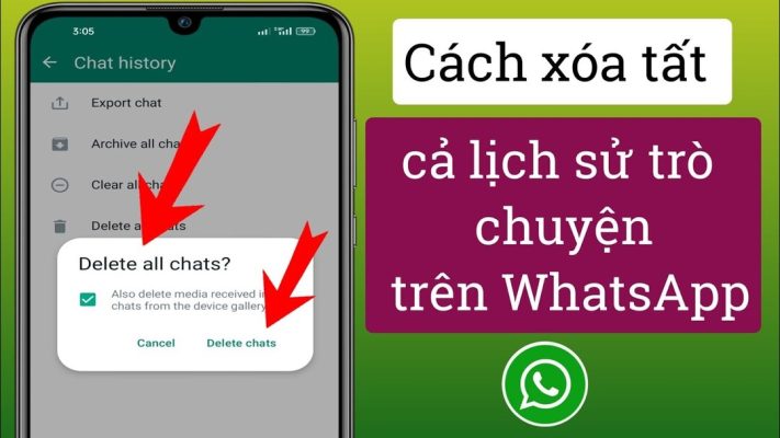 cách xoá tất cả cuộc trò chuyện trên whatsapp