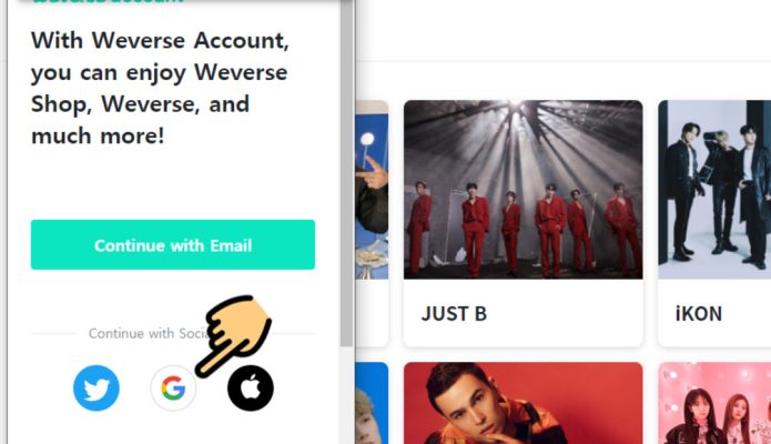 Cách đăng nhập trên Weverse nhanh