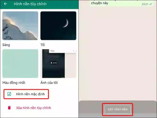 Thay đổi thay đổi hình nền chat WhatsApp trên điện thoại Android