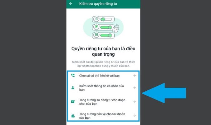cách kiểm tra quyền riêng tư trên whatsapp