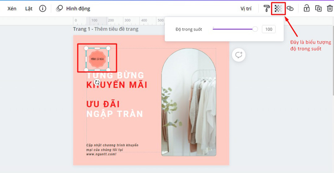 cách thêm watermark trên Canva