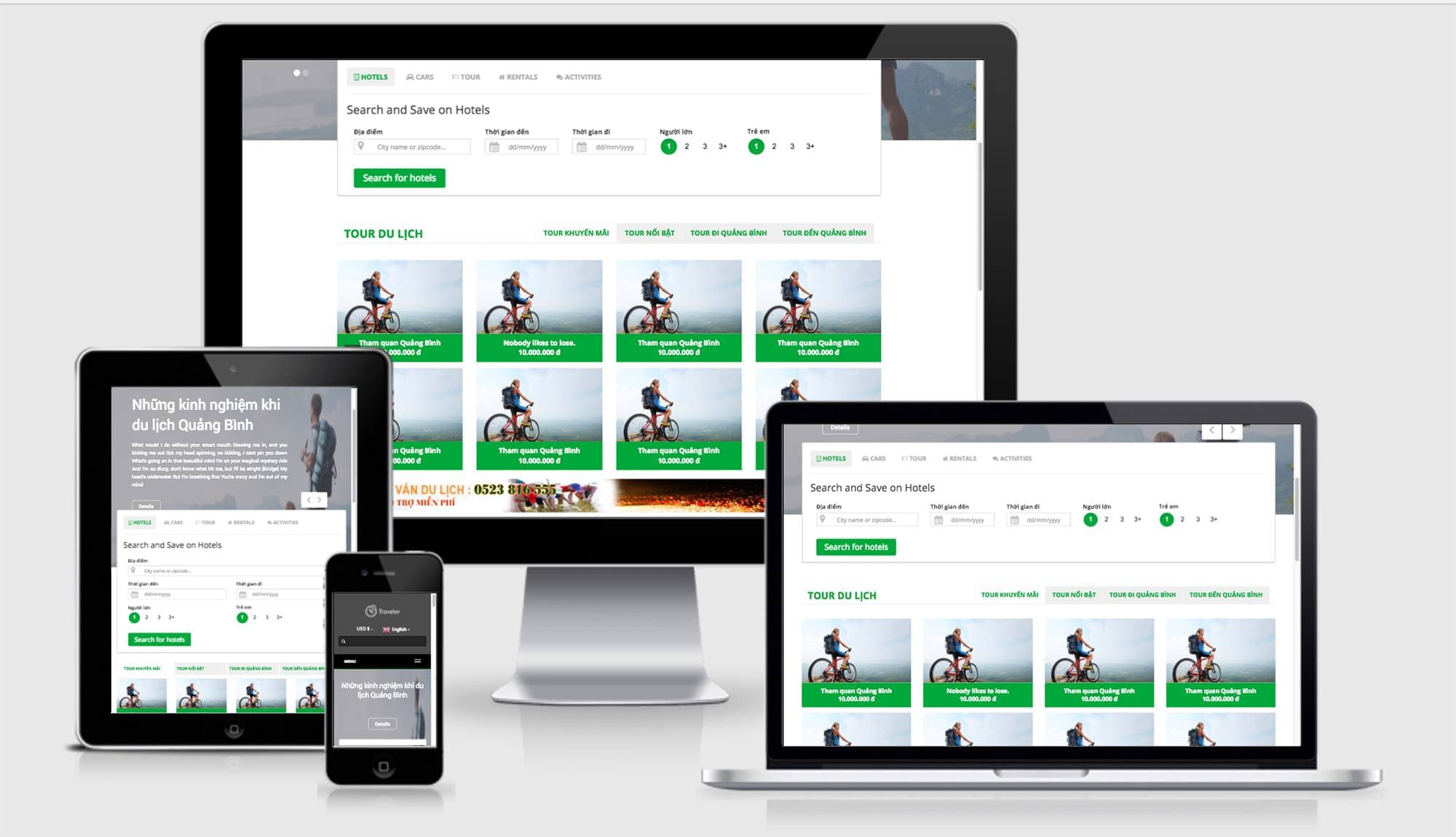 thiết kế website du lịch