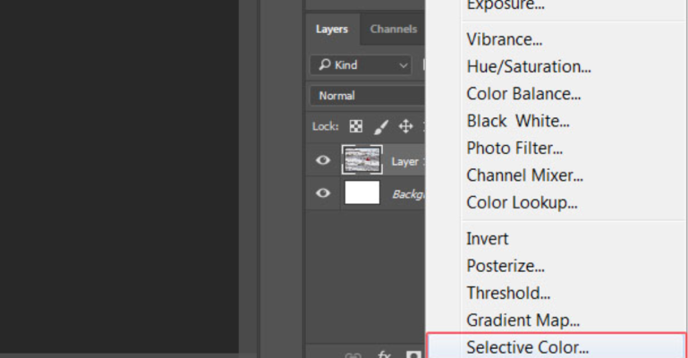 Bước 2 Tạo Adjusment Layer với vùng nước cần đổi màu vừa chọn được