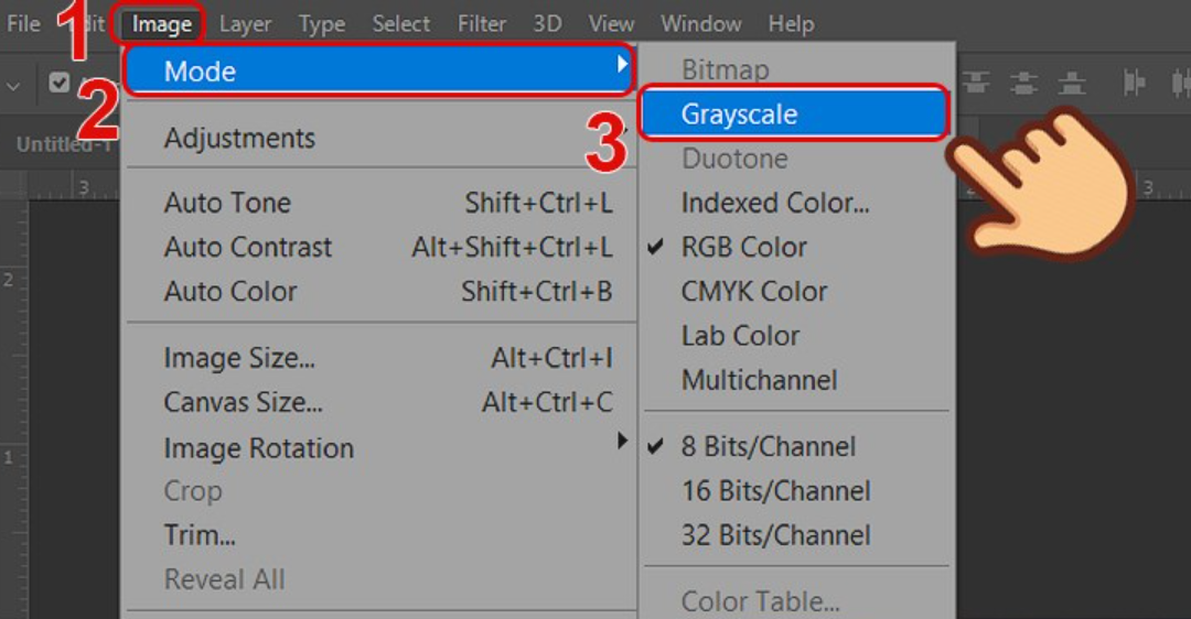 Cách đổi màu đen trắng trong Photoshop bằng công cụ Grayscale