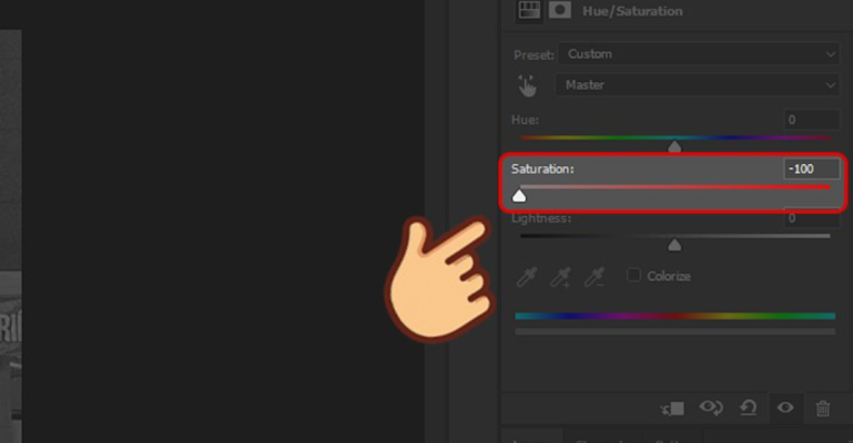 Cách đổi màu đen trắng trong Photoshop bằng công cụ Saturation