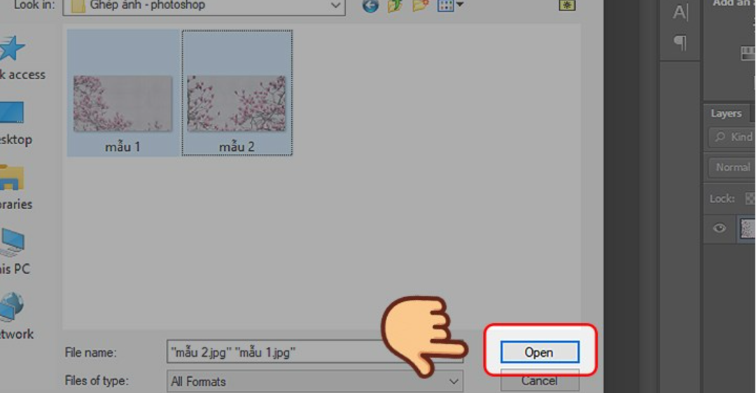Cách ghép ảnh phong cảnh bằng Photoshop trên máy tính