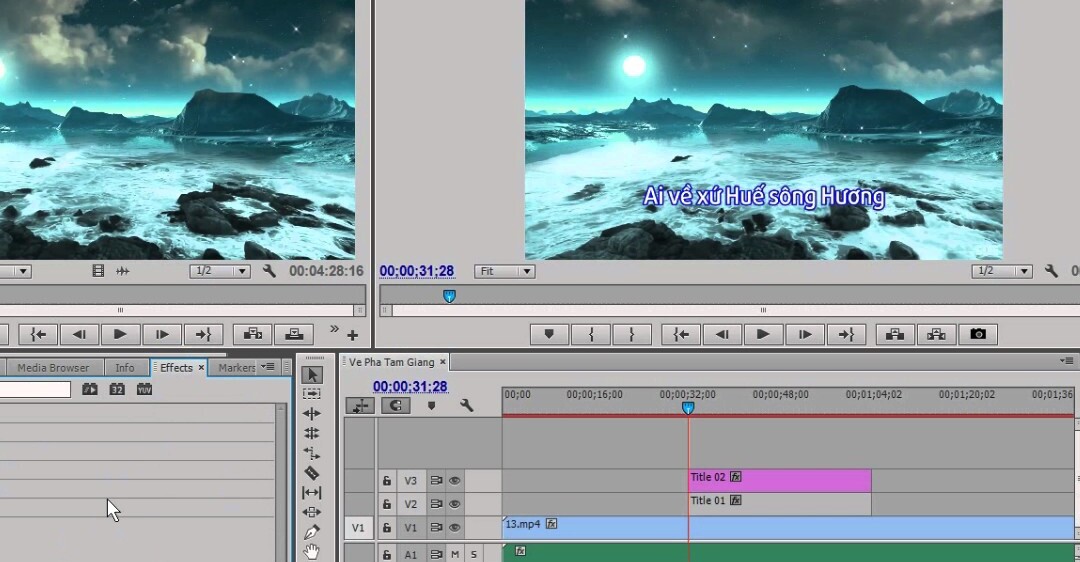 Làm karaoke bằng Adobe Premiere