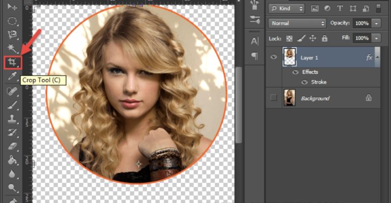 cách chèn ảnh vào hình tròn trong Photoshop