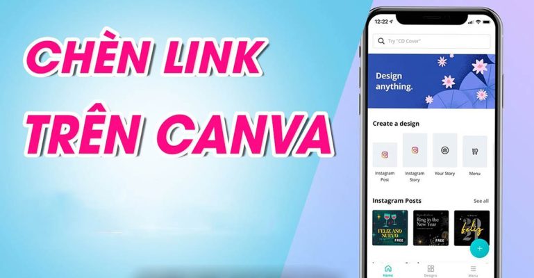 cách chèn liên kết vào nội dung trên Canva