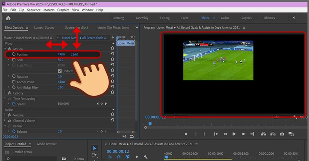 Cách chỉnh tỉ lệ video trong Premiere
