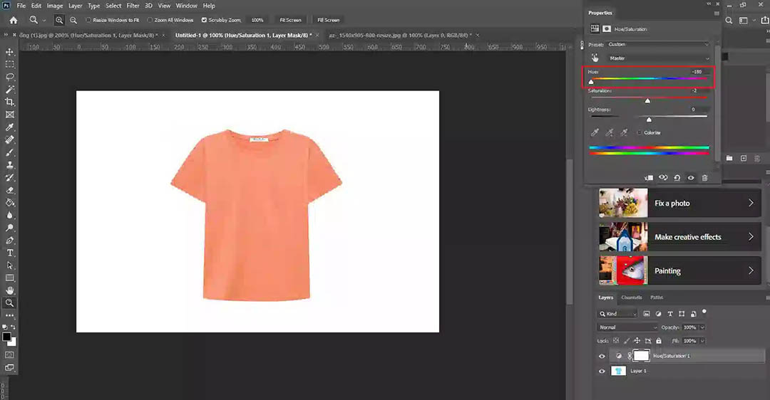cách đổi màu cho layer trong Photoshop