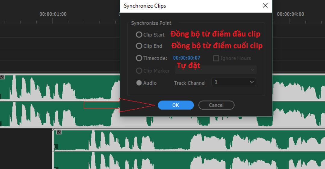 cách đồng bộ âm thanh trong Premiere Cách thứ hai