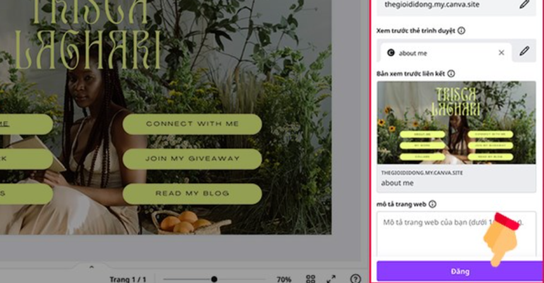 cách tạo link Bio trên Instagram bằng Canva