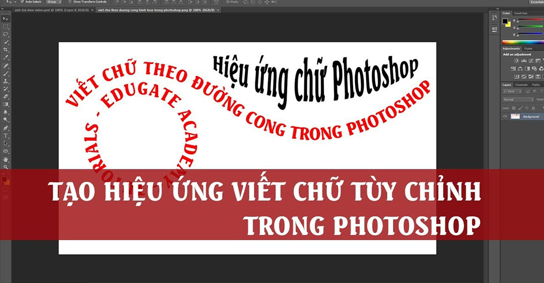 cách viết chữ theo hình tròn trong Photoshop