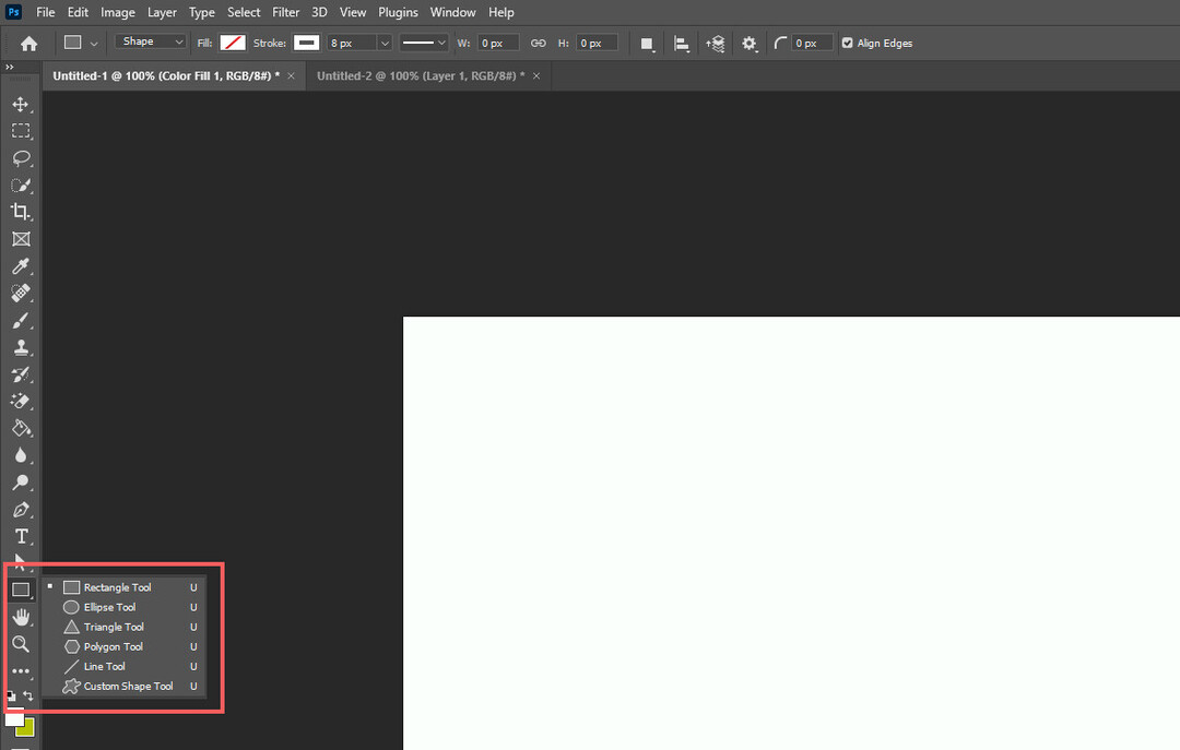 Các công cụ vẽ phổ biến trên photoshop