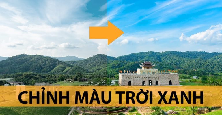 cách chỉnh bầu trời xanh trong Photoshop