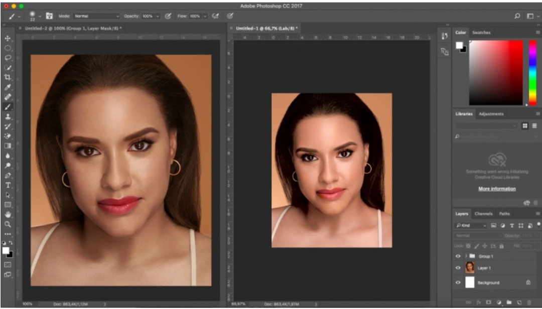 Cách chỉnh mũi cao bằng photoshop với bộ lọc Forward Warp Tool