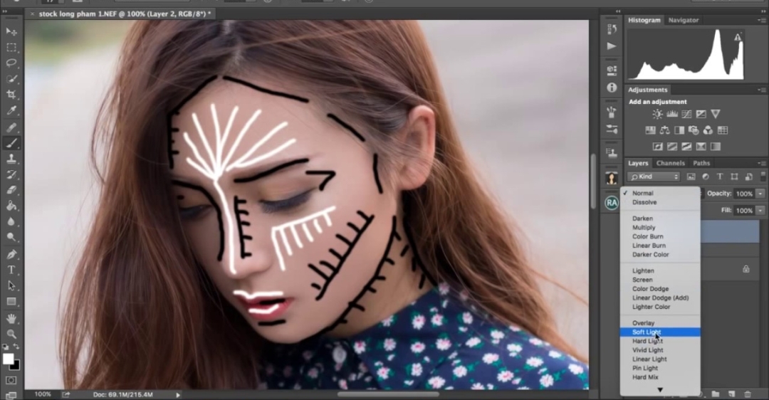 cách đánh khối mặt trong Photoshop