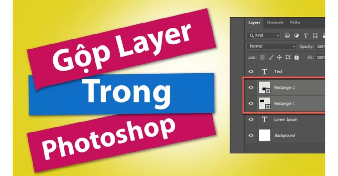 cách ghép 2 layer trong Photoshop