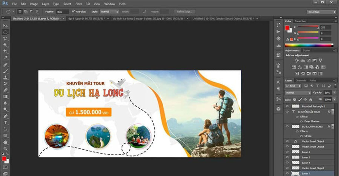 cách thiết kế banner trên Photoshop