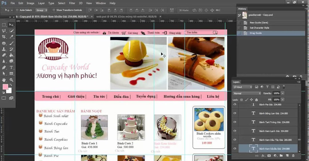 cách thiết kế layout web bằng Photoshop
