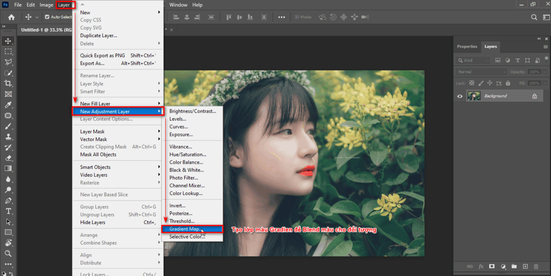 Sử dụng Gradient