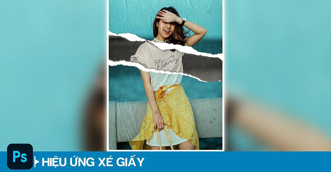 cách làm hiệu ứng xé giấy trong Photoshop