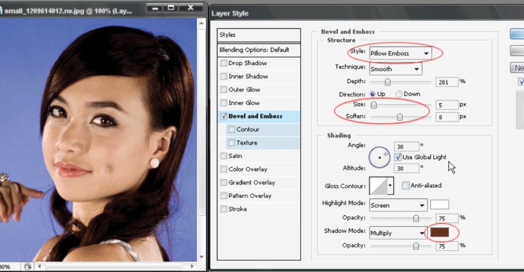 cách tạo má lúm đồng tiền bằng Photoshop