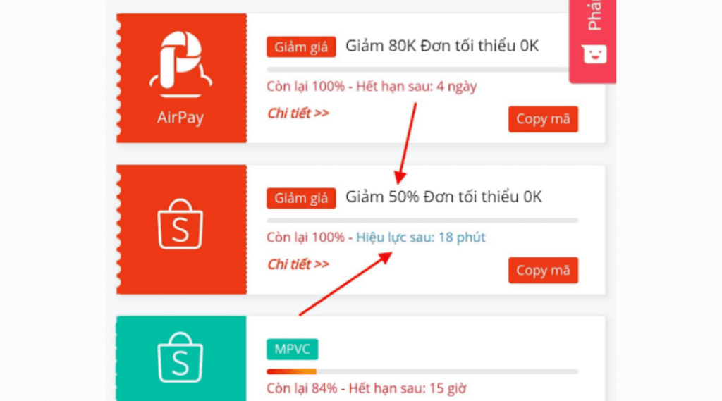 thời gian áp dụng mã độc quyền shopee live