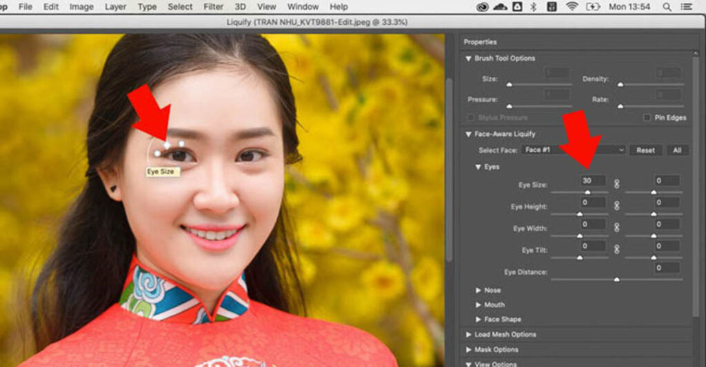 chỉnh mắt 2 mí bằng Photoshop