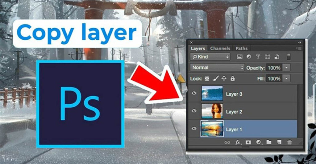 copy layer sang file khác trong Photoshop