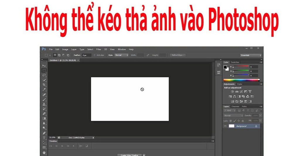 cách khắc phục lỗi không kéo thả ảnh vào Photoshop được
