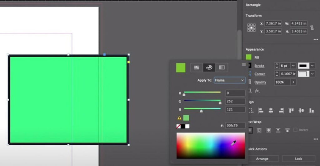 cách đổi màu chữ trong Indesign