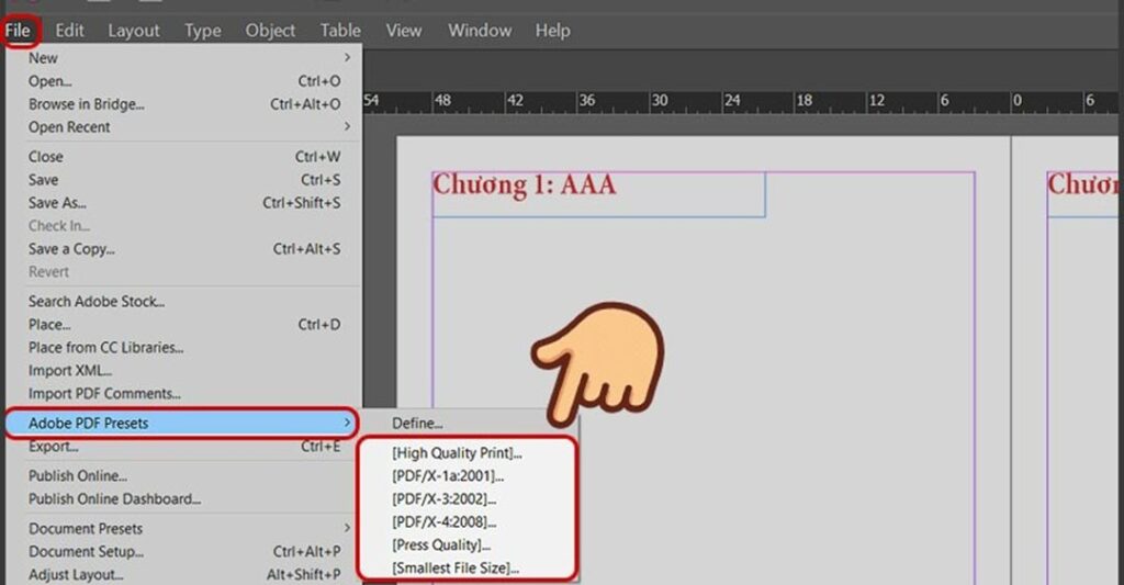 cách xuất file Indesign đi in